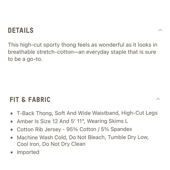 NWT Skims Cotton Rib Thong in Camel Women’s 2X - Picture 9 of 9